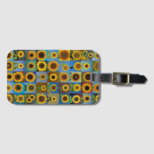 Sonnenblumen-Collage Gepäckanhänger (Vorderseite (Horizontal))