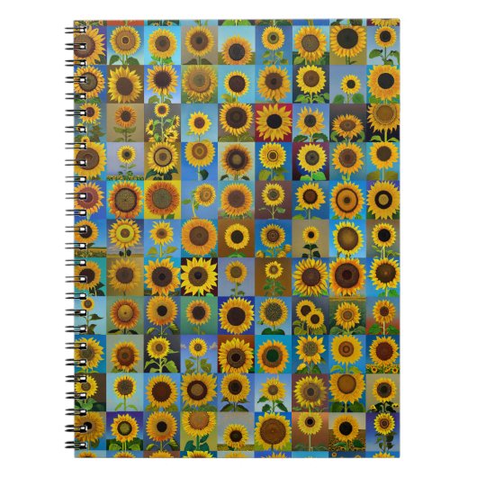 Sonnenblumen-Collage Notizblock (Vorderseite)