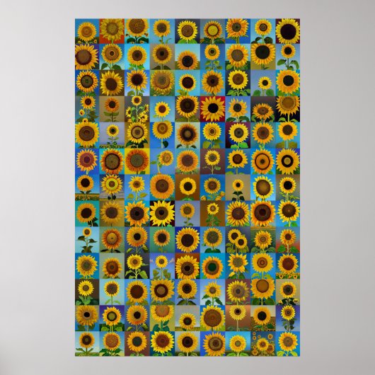 Sonnenblumen-Collage Poster (Vorne)