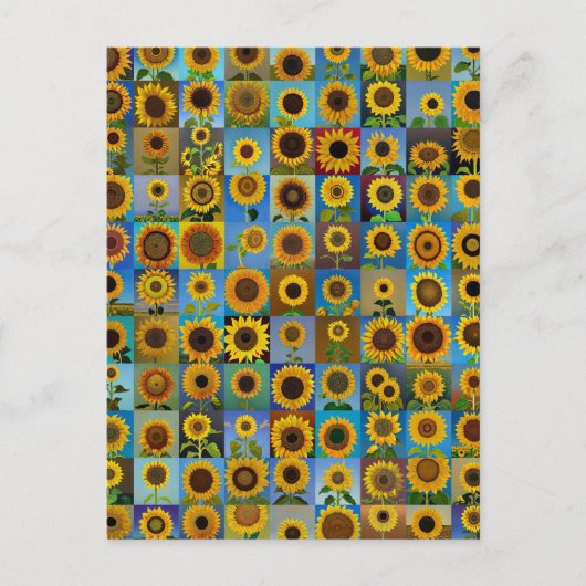 Sonnenblumen-Collage Postkarte (Vorderseite)