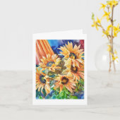 Sonnenblumen Computer-Wasserfarben-Malerei Karte (Gelbe Blume)