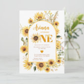 Sonnenblumen Coquette Zum Geburtstag Einladung (Stehend Vorderseite)