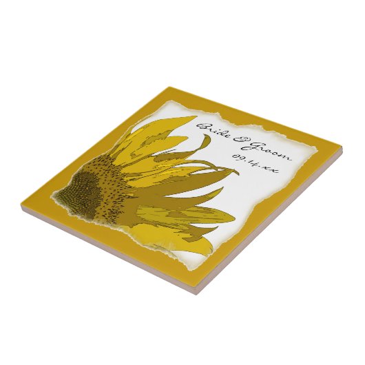 Sonnenblumen-Corner-Hochzeit Fliese (Seite)