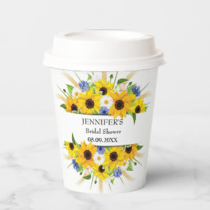 Sonnenblumen Cornflower Brautparty Pappbecher