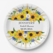 Sonnenblumen Cornflower Brautparty Pappteller (Vorderseite)