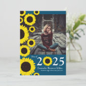 Sonnenblumen Country Blue Abschluss Ankündigung (Stehend Vorderseite)