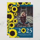 Sonnenblumen Country Blue Abschluss Ankündigung (Vorne/Hinten)