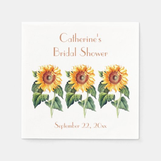 Sonnenblumen Country Blumen Brautparty oder Hochze Serviette (Vorderseite)