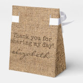 Sonnenblumen Country Burlap Print Brautparty Geschenkschachtel (Rückseite)