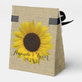 Sonnenblumen Country Burlap Print Geschenkschachtel (Rückseite)