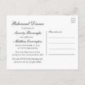 Sonnenblumen Country Floral Hochzeit Probe Dinner Einladungspostkarte (Rückseite)