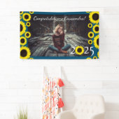 Sonnenblumen Country Graduation Party Blau Banner (Insitu)