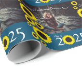 Sonnenblumen Country Graduation Party Blau Geschenkpapier (Rolleneckpunkt)