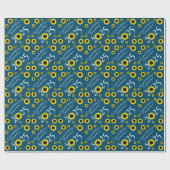 Sonnenblumen Country Graduation Party Blau Geschenkpapier (Flach)