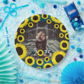 Sonnenblumen Country Graduation Party Blau Pappteller (Party)