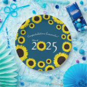 Sonnenblumen Country Graduation Party Blau Pappteller (Party)
