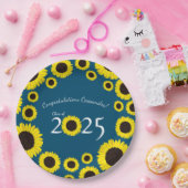 Sonnenblumen Country Graduation Party Blau Pappteller (Party)