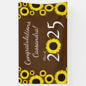 Sonnenblumen Country Graduation Party Braun Banner (Vertikal)