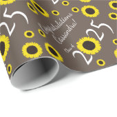 Sonnenblumen Country Graduation Party Braun Wrappi Geschenkpapier (Rolleneckpunkt)