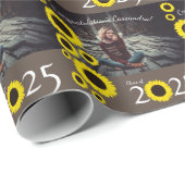 Sonnenblumen Country Graduation Party Braun Wrappi Geschenkpapier (Rolleneckpunkt)