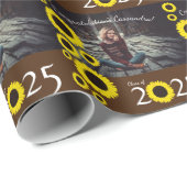 Sonnenblumen Country Graduation Party Brown Geschenkpapier (Rolleneckpunkt)