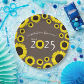 Sonnenblumen Country Graduation Party Brown Paper Pappteller (Party)