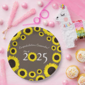 Sonnenblumen Country Graduation Party Brown Paper Pappteller (Party)