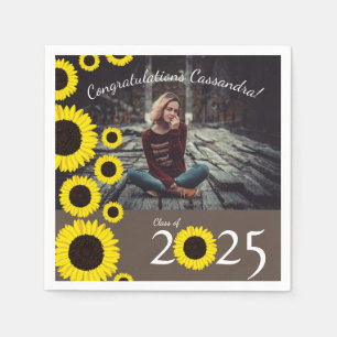 Sonnenblumen Country Graduation Party Brown Serviette