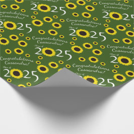 Sonnenblumen Country Graduation Party Green Geschenkpapier