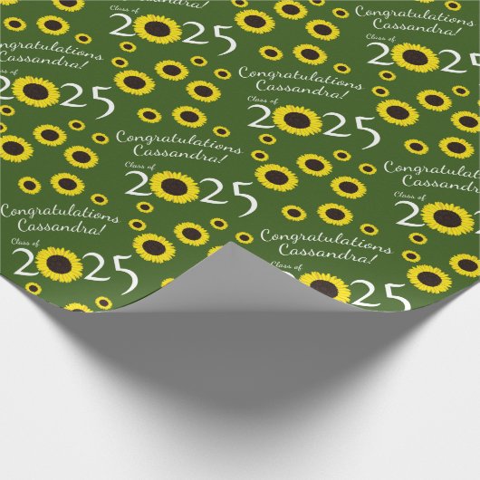 Sonnenblumen Country Graduation Party Green Geschenkpapier (Ecke)