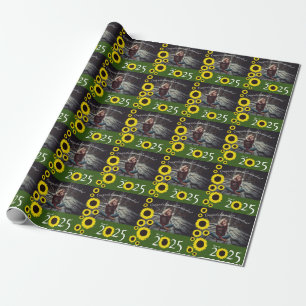Sonnenblumen Country Graduation Party Green Geschenkpapier