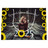 Sonnenblumen Country Graduation Party Große Geschenktüte (Vorderseite)