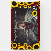 Sonnenblumen Country Graduation Party Maroon Banner (Vertikal)