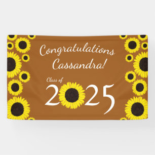 Sonnenblumen Country Graduation Party Rost Orange Banner