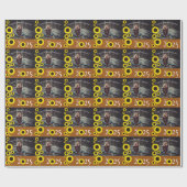 Sonnenblumen Country Graduation Party Rost Orange Geschenkpapier (Flach)