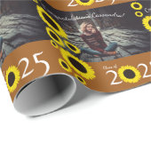 Sonnenblumen Country Graduation Party Rost Orange Geschenkpapier (Rolleneckpunkt)