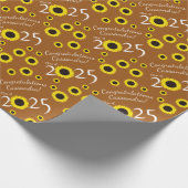 Sonnenblumen Country Graduation Party Rost Orange Geschenkpapier (Ecke)