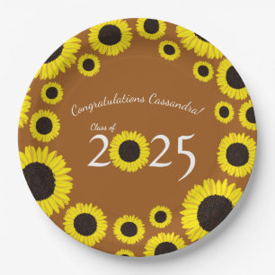 Sonnenblumen Country Graduation Party Rostorange Pappteller