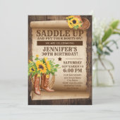 Sonnenblumen Country Western Party Einladung (Stehend Vorderseite)