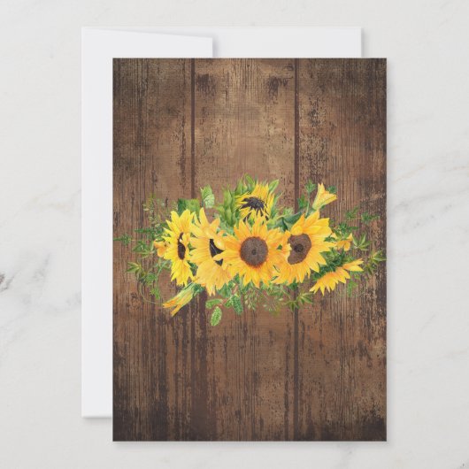 Sonnenblumen Country Western Party Einladung (Rückseite)