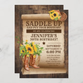 Sonnenblumen Country Western Party Einladung (Vorne/Hinten)