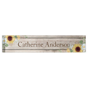 Sonnenblumen Country Western Schreibtisch Name Pla Namensplakette