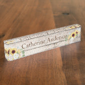 Sonnenblumen Country Western Schreibtisch Name Pla Namensplakette (Seite)
