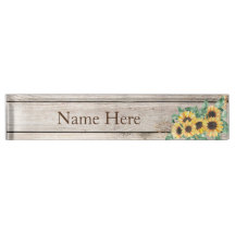 Sonnenblumen Country Western Schreibtisch Name Pla