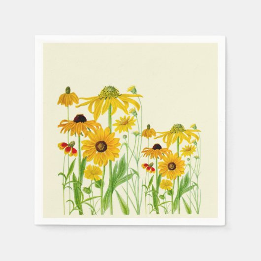 Sonnenblumen Cousin Papier Napkins Serviette (Vorderseite)