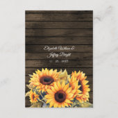 Sonnenblumen Cowboy Boots Barn Wood Western Hochze Begleitkarte (Rückseite)