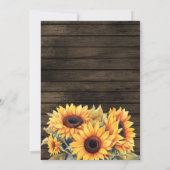 Sonnenblumen Cowboy Boots Barn Wood Western Hochze Einladung (Rückseite)