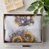 Sonnenblumen Crow and Skulls Decoupage Seidenpapier (Geschenk)