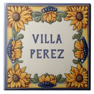 Sonnenblumen Custom House Name Plate Schild Plaque Fliese