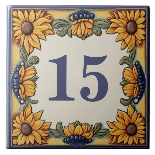 Sonnenblumen Custom House Number Plate Schild Plaq Fliese (Vorderseite)